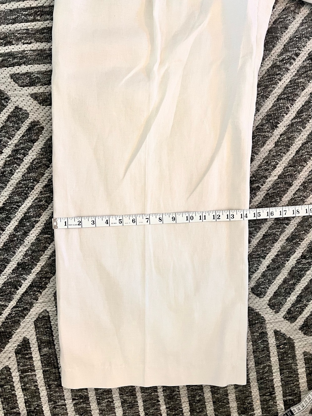 LAFAYETTE 148 New York Sz 10 Cream Linen Wide Leg High Rise Pleated Pant Org$998 - Picture 9 of 13